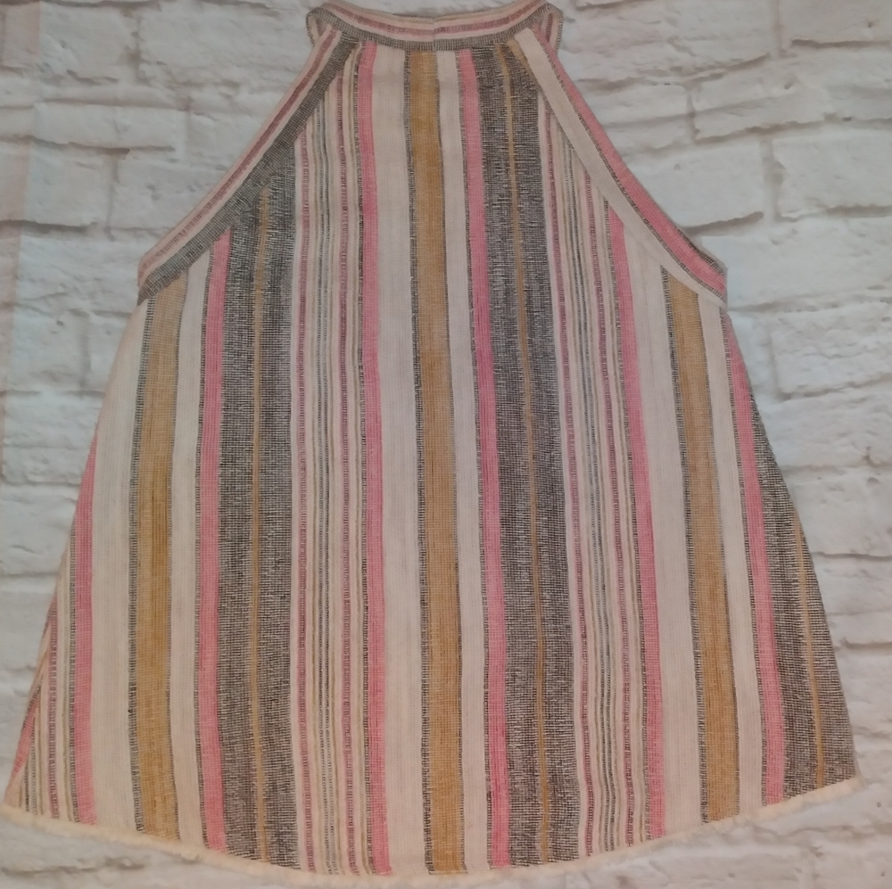 W5 Anthropologie Multicolor Striped High Neck top, size M - Picture 3 of 6